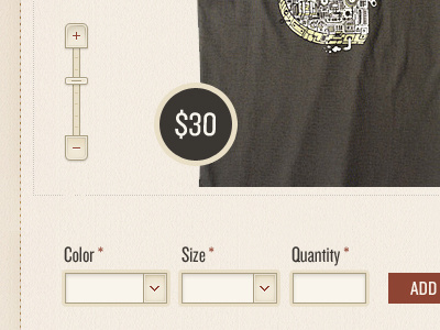 Shop UI Elements brown condensed dropdown ecommerce form interface maroon paper price slider store texture ui zoom