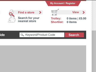 Utility header for High St Carpet retailer ecommerce header web design