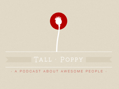 Tall Poppy logo poppy red thin