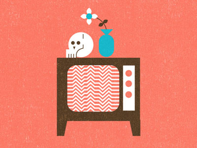 Skull,TV, Flower flower fuzz knob leaf skull tv vase