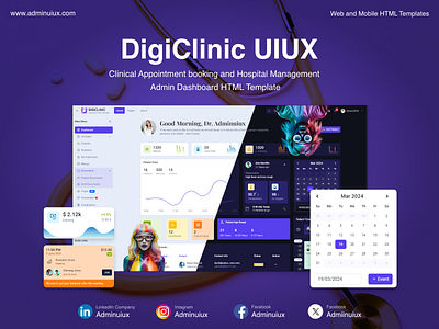 Healthcare Management with DigiClinicUIUX: A Powerful Bootstrap adminuiux bootstrap 5 hospital management dashboard html 5