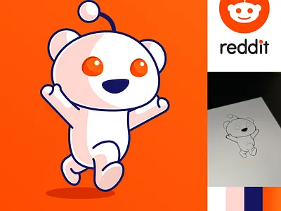 REDDIT Logo Mascot Redesign cartoon cute illustration logo mascot reddit reddit logo reddit logo redesign reddit mascot redesign vector
