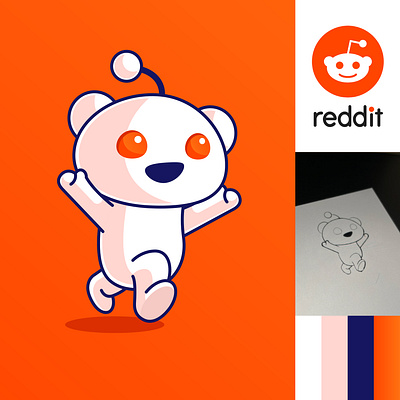 REDDIT Logo Mascot Redesign cartoon cute illustration logo mascot reddit reddit logo reddit logo redesign reddit mascot redesign vector