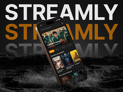 Streamly - Streaming Apps apps dark mode design film mobile movie series stream streaming streaming apps ui ui design