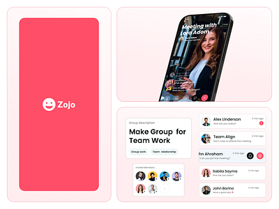 Zojo - Simplifying Team Collaboration appdesign branding creativedesign designshots figma logodesign minimaldesign moderndesign prototype ui ux