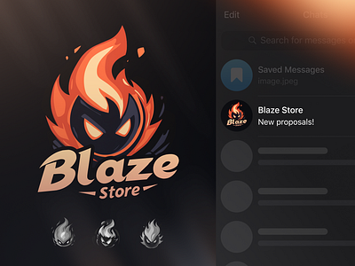 Telegram store - logo concept aggressive design avatar brand concept brand identity branding character character design concept creative design fire logo graphic design illustration logo logo design logo ideas telegram channel