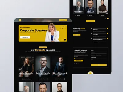 Corporate Speaker Landing Page Design dashboard design figma landing page mobile app responsive design screenshot ui uiux ux web design webstie