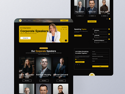 Corporate Speaker Landing Page Design dashboard design figma landing page mobile app responsive design screenshot ui uiux ux web design webstie