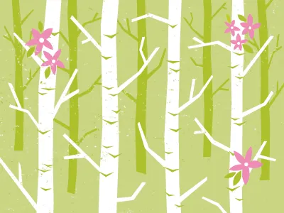 Spring green illustration seasons spring trees