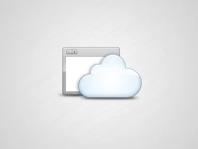 Web App Icon blue cloud grey icon
