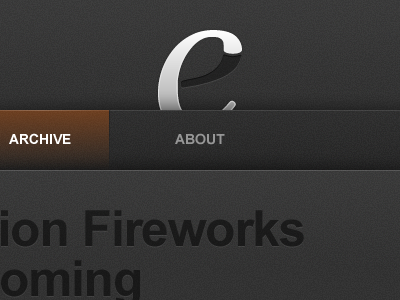 CE v2.1 fireworks grey logo navigation web design
