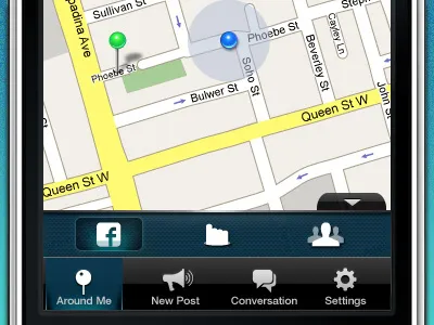 Two-Layer iPhone Navigation geolocation gui iphone maps metallic nav navigation