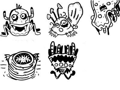 Creeps crawlers creepy illustration monsters sharpie