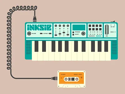 Inksie Keyboard animation apparel cassette colorcubic illustration inksie keyboard mograph motion graphics poster print shirt shirt design tape video