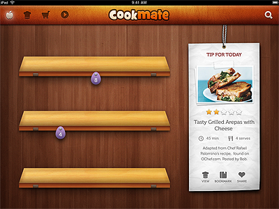 Pantry cookmate ipad paper texture ui wood