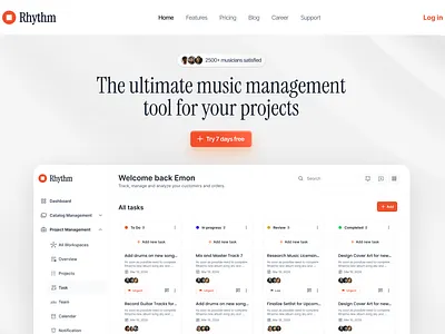 Saas website hero section emon hasan fintech healthcare