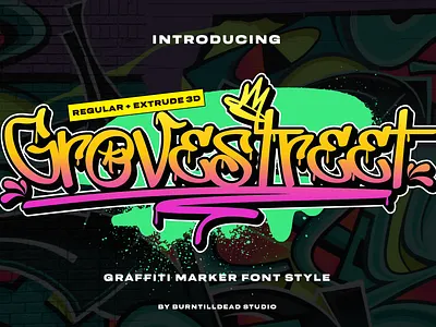 Grovestreet branding custom font extrude font font font design font style graffiti font lettering logo font logo type modern graffiti font street art font street style font street wear type design typeface urban font urban life style urban style vandalism