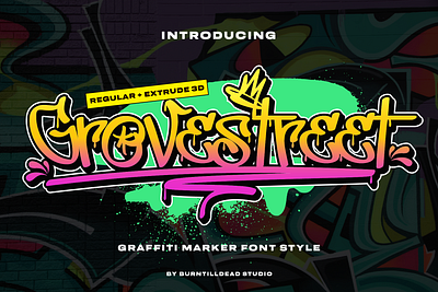 Grovestreet branding custom font extrude font font font design font style graffiti font lettering logo font logo type modern graffiti font street art font street style font street wear type design typeface urban font urban life style urban style vandalism