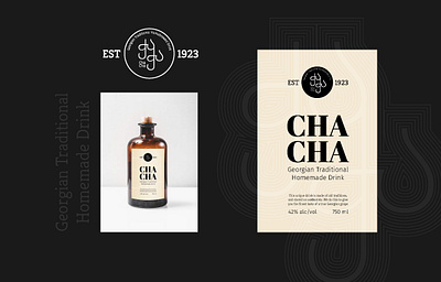 Label Design for Georgian Drink Chacha brand identity graphic design lable design layout design logotype minimal typography visual identity