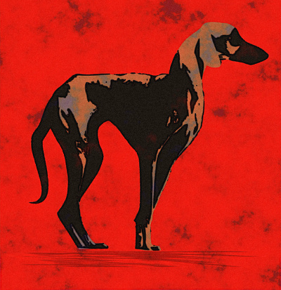 doggo :: insomnia doodle #0117-3 doodle greyhound illustration noise qd series shunte88 vector