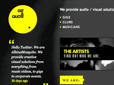 AlbinoMosquito 2 black web design yellow