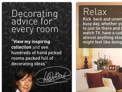Celeb endorsed room finder concept celebrity ecommerce web design lifestyle