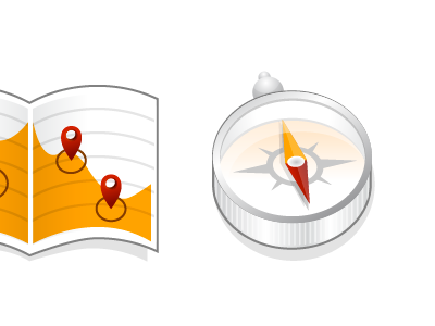 Map and Direction Icons dwaiter icons orange