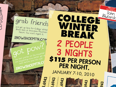 Snowshoe College Winter Break Poster poster realism typography