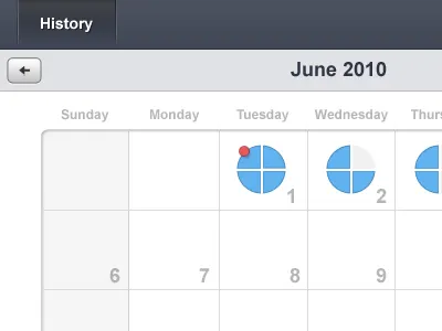 Calendar History View for Medication App calendar