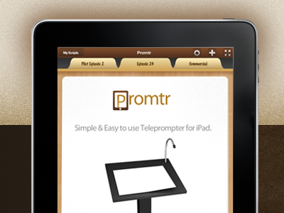 Promtr brown ipad teleprompter ui