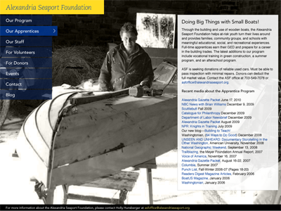 Alexandria Seaport Foundation design first mockup stab web