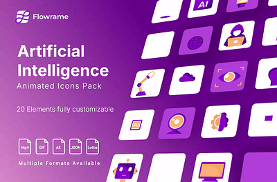 AI Icons ai animated icloud icons motion server technology