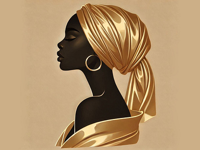 African Woman with Gold Accents 3d animation branding design graphic design illustration logo motion graphics radiant gold ui ux vector