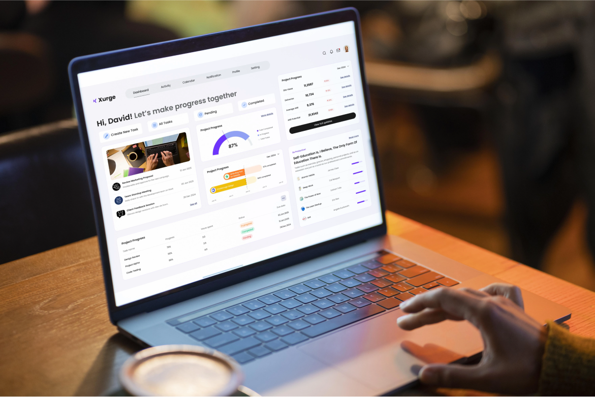 Task Management Dashboard activity dashboard flow product product design project task task management time track trending uxui view web design work