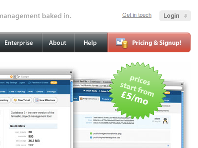 Codebase Website Buttons website