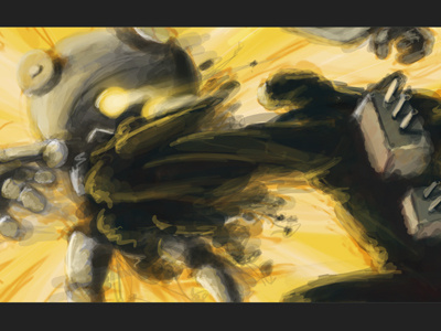 Rocketo-punchie digital painting monster robot