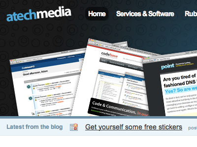 aTech Media Website atech blue pattern website