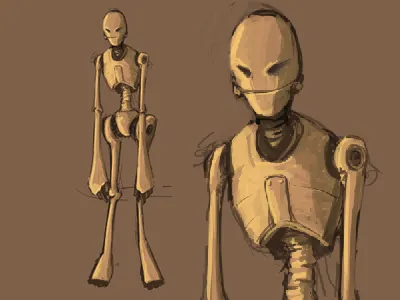 tallbot digital painting robot sketch