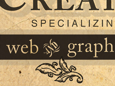 Clip Creative 'Specializin' 1800s brown caslon clip creative flourish helvetica