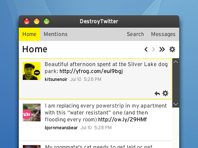 DestroyTwitter Theme: Kitsune Noir (final) application theme twitter ui