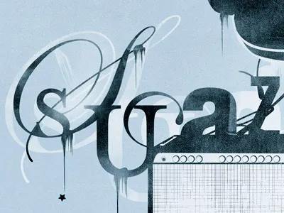 Suaze Blues Poster blue texture typography