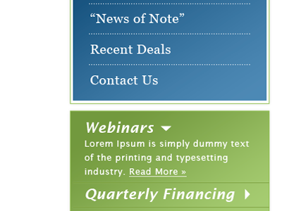 Website Navigation accordion blue georgia green lucida sans navigation