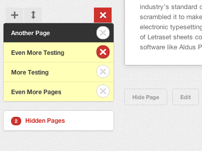 Deleting Pages badge delete navigation stepone