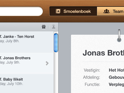 Smoelenboek address book ui