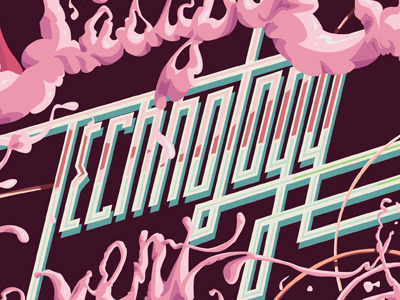 Custom Tech Type contrast fluid illustration typography