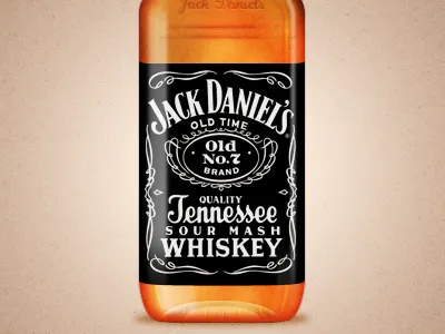 Jack Daniel's brown jack daniels label orange whiskey
