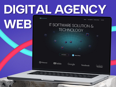 Digital Agency Website advertising agency banner branding cleandesign creative creativedesign design free graphic design hero illustration infinitesolutions inspiration landingpage portfolio trend ui uiux website