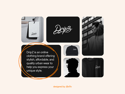 DripZ: Where Style Meets Simplicity – A Brand in the Making bento grid brand design brand identity branding graphic design grid layout logo minimal modern