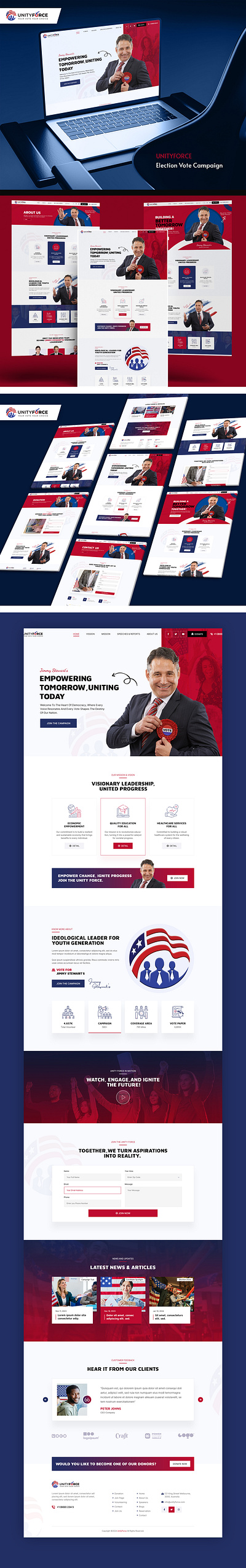 Web Design For Election Campaign adobe photoshop campaign custom web design figma graphic design interaction design marketing responsive design ui design uiux design user interface ux research web design