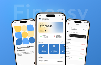 Fineasy | A Finance Management App app design app ui design figma finance finance app mobile app product design ui uiux user interface